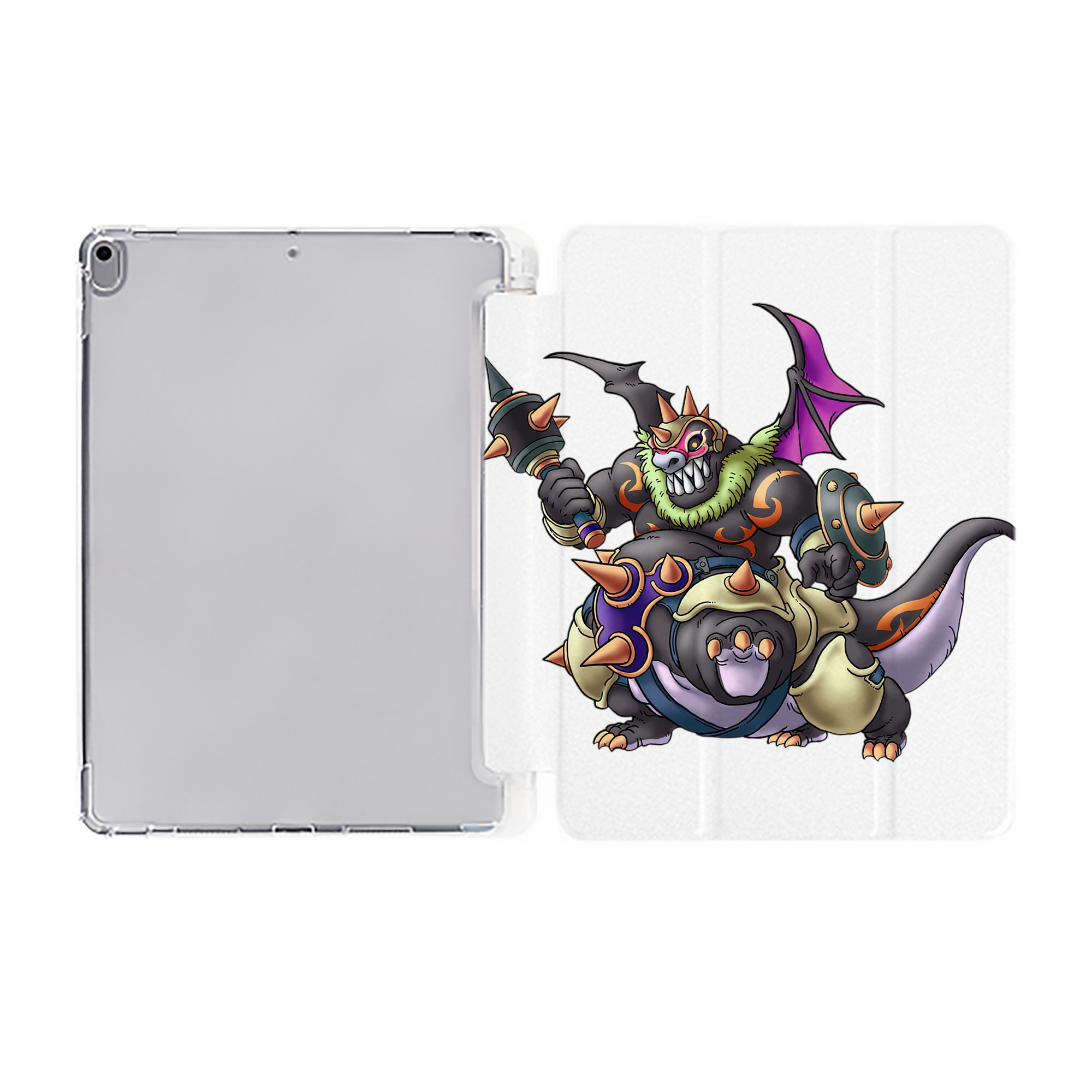 （画像用） ドラゴンクエスト Doragon Kuesuto Dragon Quest IPad ケース ペン収納付き 三つ折りスタンド PUレザー×シリコン 対応機種9.5/10.5/10.9インチ